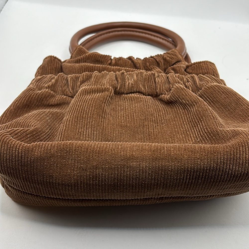 Brandy Melville light brown Corduroy mini bag exterior pocket casual festival - Picture 10 of 16